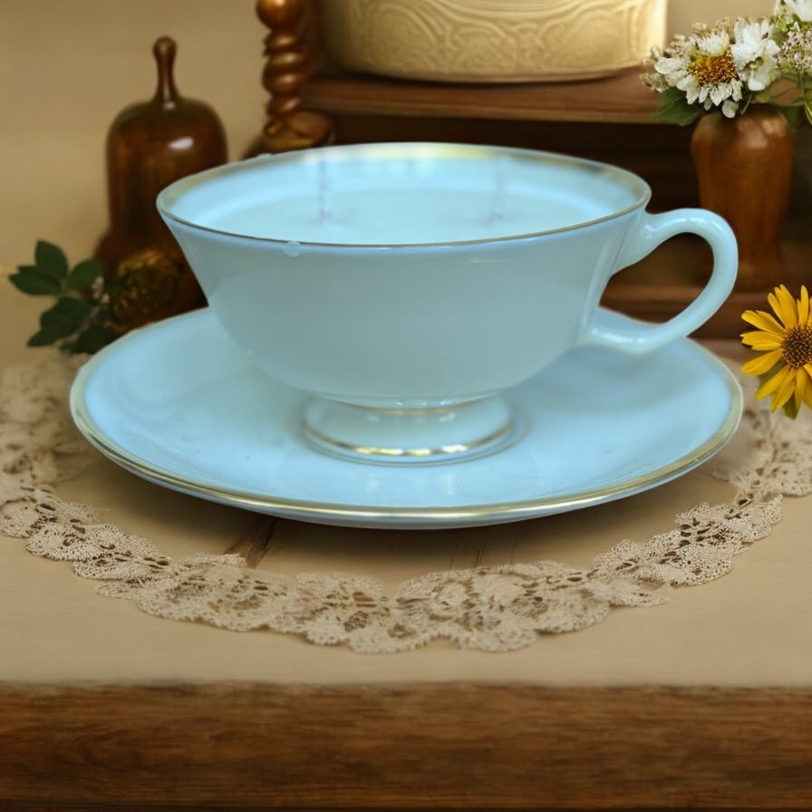 Vintage Lenox Teacup Candle – Midsummer Garden (4oz)