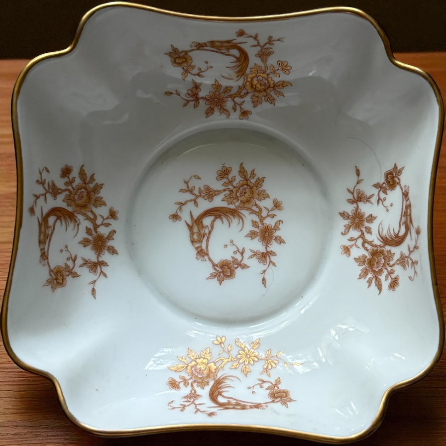 Vintage Limoges Porcelain Dish – Floral with Gold Trim