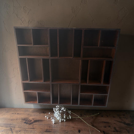 Vintage Wooden Curio Display Shelf- Trinket Shelf