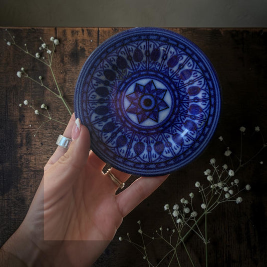 Small Vintage Cobalt Blue Art Pottery Plate