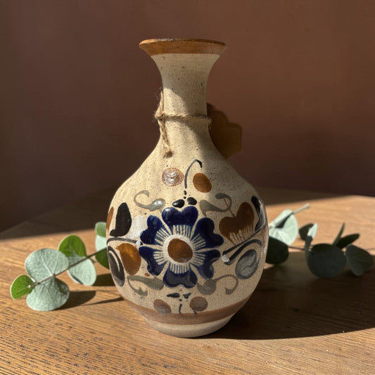 Small Vintage Tonalá Mexican Pottery Floral Vase