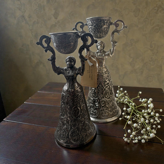 Vintage Silver Plate Wedding Cups (Set of 2)