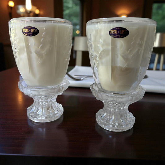 Hurricane Crystal Glass Candle – Bayberry + Silver Oak (22oz)