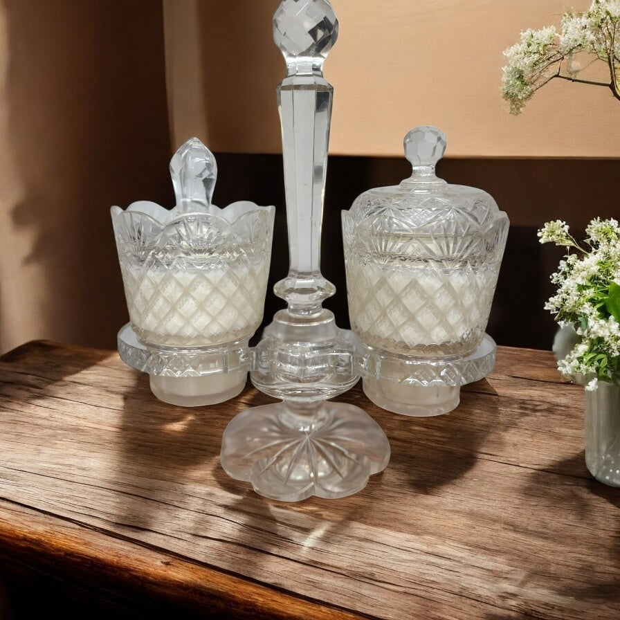 Cut Crystal Condiment Set – Oakmoss (12oz)