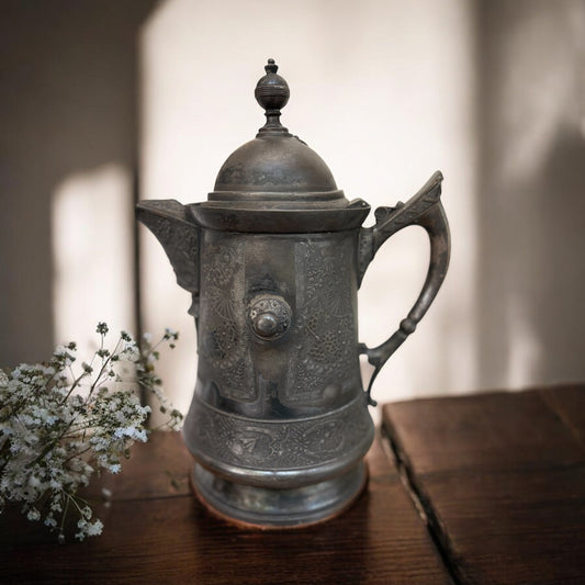 Antique Ornate Art Nuveau Quadruple Plate Coffee Pot/Pitcher