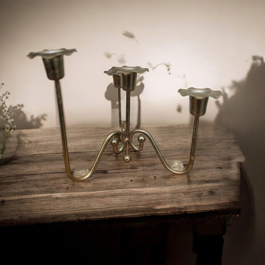 Vintage Brass Candelabra – 4-Arm Holder