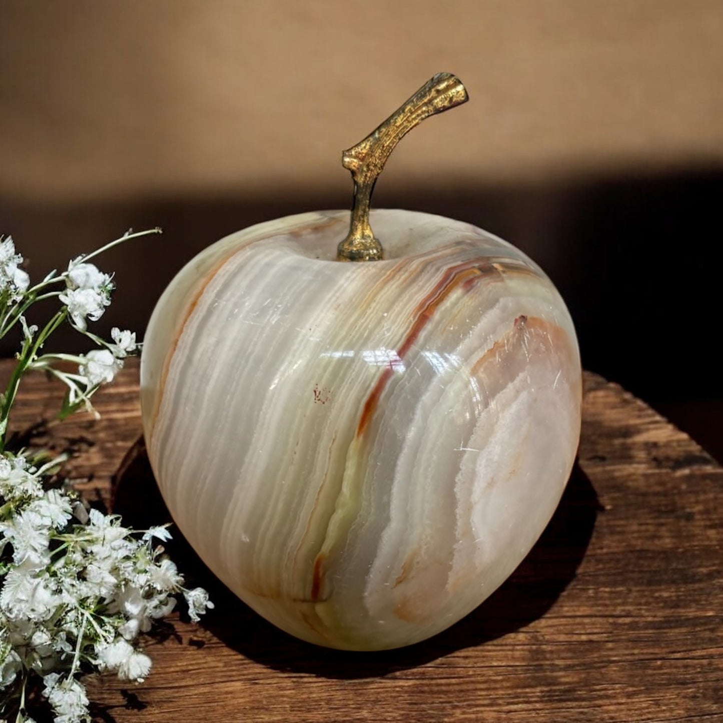 Vintage Onyx Apple Paperweight