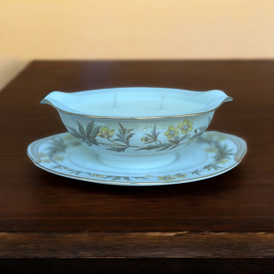 Vintage Noritake Gravy Boat Candle- Mountain Trail (11.5oz)