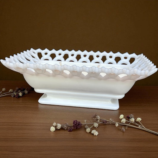 Westmoreland Lace Milk Glass Candle – Harvest Gathering (8oz)