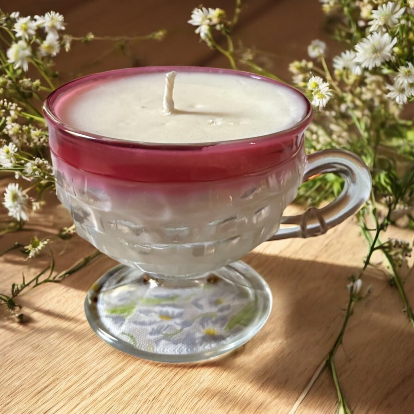 Indiana Glass Ruby Red Thumbprint Cup – Warm Welcome (5oz)(Fall Scent)