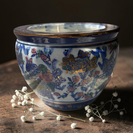 New England Pottery Ming Dynasty Fish Bowl- Rain and Angelica (16oz)