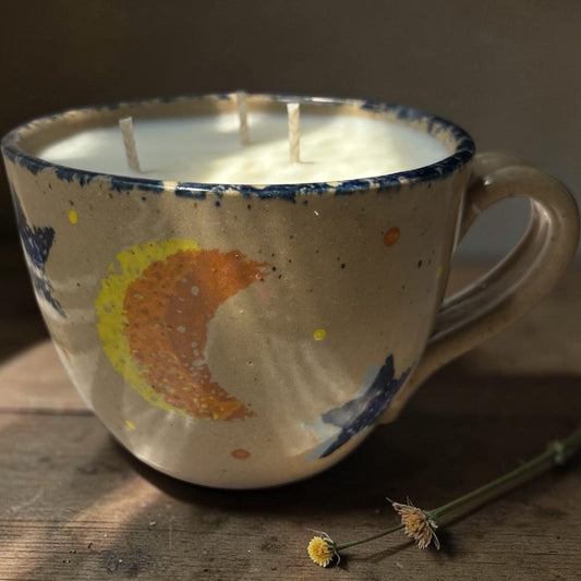 Three Rivers Pottery Mug Candle -Mahogany Coconut (16oz)